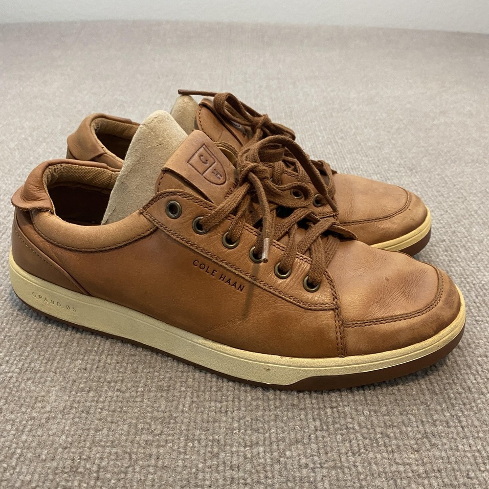 Cole Haan Grand.OS Shoes Mens Size 10 Brown Leather Casual Sneakers C31540